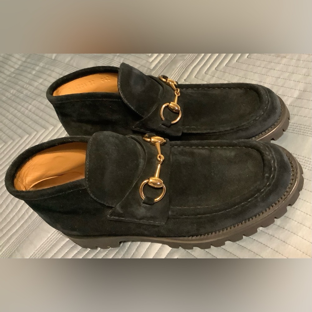 GUCCI Women’s cSuede Horsebit Ankle Boots Size 7 - Picture 2 of 13